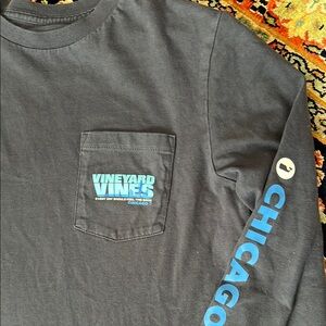 Vineyard Vines Navy Chicago Long Sleeve Shirt